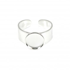 Bague réglable support cabochon 10mm Argent 925 x 1pc