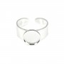 Bague réglable support cabochon 10mm Argent 925 x 1pc
