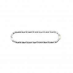 Rectángulo redondeado espaciador chispa 5x21mm Plata 925 x 2pcs