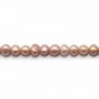 Perles de culture d'eau douce, mauve, ovale 4-4.5mm x 40cm
