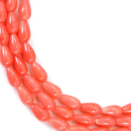 Bambou de mer teinté rose goutte 5x9mm x 40cm