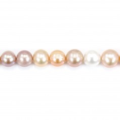 Multicolored round freshwater cultured pearls 12-14mm x 39cm