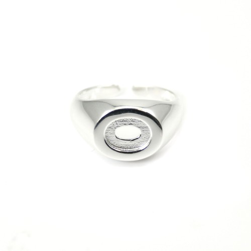 Bague réglable support 6x8mm Argent 925 - Grande Taille x 1pc