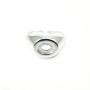 Bague réglable support 6x8mm Argent 925 - Grande Taille x 1pc