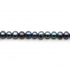 Dark blue freshwater pearl oval 4-5mm x  40cm