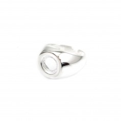 Bague réglable support 8mm Argent 925 - Grande taille x 1pc