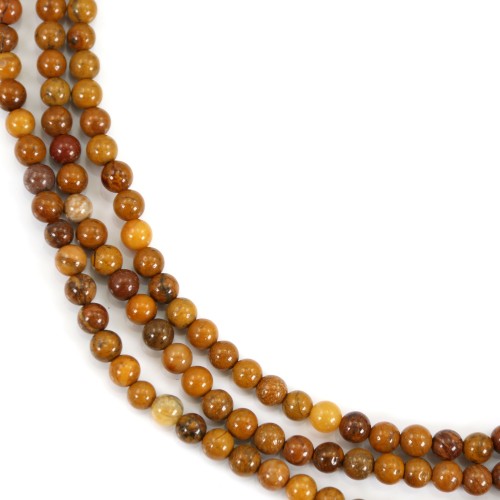 Jaspe jaune rond 4mm x 40cm