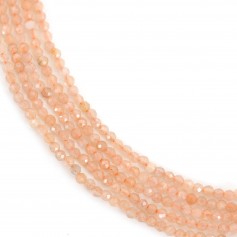 Gemstone round faceted orange moon 2mm x 40cm