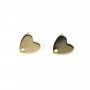 Clous d'oreilles en forme de coeur 9.5mm, doré  sur laiton x 2pcs