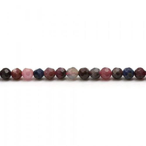 Rubis Saphirs Rond Facette 4mm x 40cm