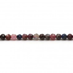 Rubis Saphirs Rond Facette 4mm x 40cm