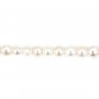 Perle de culture d'eau douce, blanche, semi-ronde, 3-3.5mm x 36cm