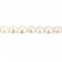 Perle de culture d'eau douce, blanche, bouton 9-10mm x 36cm
