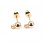 Clous d'oreilles boule plaqué "flash" or 5mm x 2pcs
