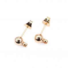 Clous d'oreilles boule plaqué "flash" or 5mm x 2pcs