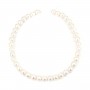 Perle de culture d'eau douce, blanche, ronde, 10-11mm x 40cm