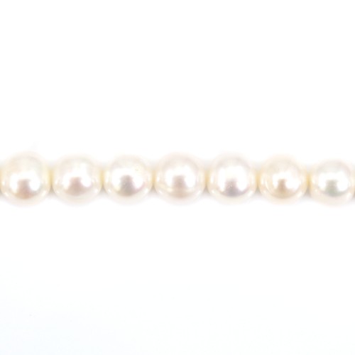 Perla cultivada de agua dulce, blanca, semirredonda, 7,5-8 mm x 40 cm