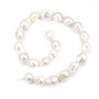 Freshwater cultured pearl, white, baroque, 12-14mm, Ax 38cm