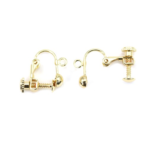 Earring clip  by "flash" Gold on brass 13mm x 6pcs