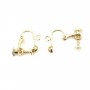 Clous d'oreilles clip plaqué par "flash" or sur laiton 13mm x 6pcs