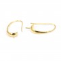 Crochet boucles d'oreilles pour perles semi percé dorée sur laiton 30mm x 4pcs