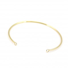 Bracelet jonc avec 2 anneaux plaqué par "flash" or sur laiton 60mm x 1pc