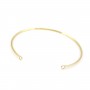Bracelet jonc avec 2 anneaux plaqué par "flash" or sur laiton 60mm x 1pc
