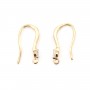 Crochet boucles d'oreilles plaquée par "flash" or sur laiton 9x17mm x 2pcs