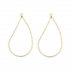 Pendentif en forme de goutte, doré sur laiton x 4pcs