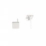Clous d'oreille carré 6mm, plaqué par "flash" or sur laiton x 2pcs 
