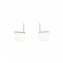 Clous d'oreilles carré 6mm, doré sur laiton x 2pcs 