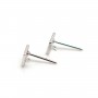Clous d'oreilles carré 6mm, doré sur laiton x 2pcs 