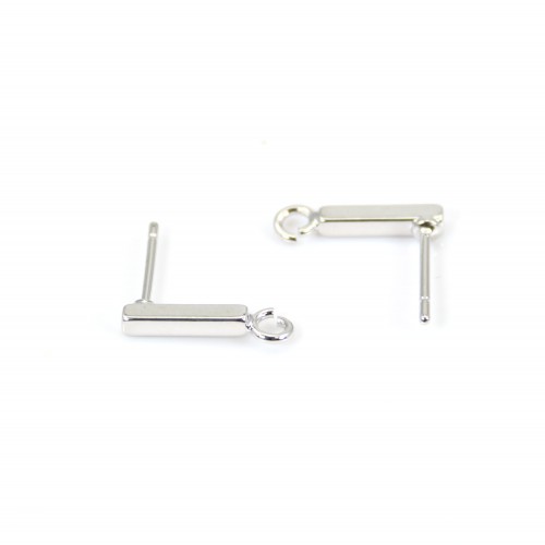 Clous d'oreilles en forme de tube 2x14mm, doré sur laiton x 2pcs