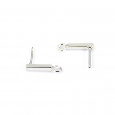 Clous d'oreilles en forme de tube 2x14mm, doré sur laiton x 2pcs