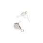Clous d'oreilles 8x13mm, plaqué par"flash" or sur laiton x 2pcs 