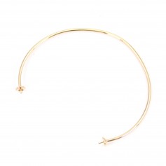 Bracelet jonc avec 2 anneaux plaqué par "flash" or sur laiton 60mm x 1pc