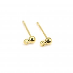Clou d'oreille en boule 3mm x 10pcs