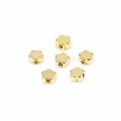 Intercalaire fleur plaquée par "flash" or sur laiton2.5x5mm x 10pcs