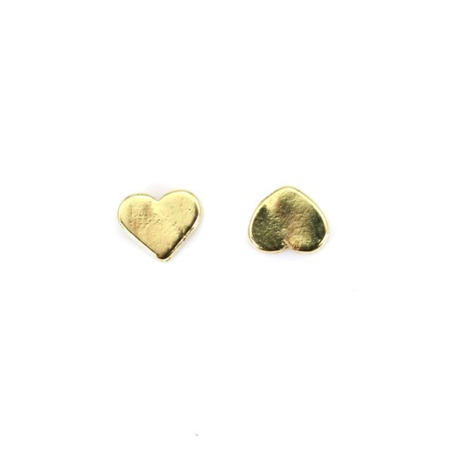 Intercalaire coeur dorée sur laiton 4.3x5mm x 8pcs