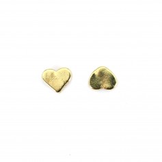 Intercalaire coeur dorée sur laiton 4.3x5mm x 8pcs