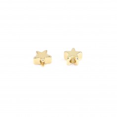 Intercalaire étoile dorée sur laiton 3x6mm x 10pcs