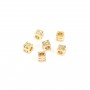 Intercalaire cube dorée sur laiton 3x3.2mm x 10pcs