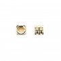 Intercalaire cube plaquée par "flash" or sur laiton 3x3.2mm x 10pcs
