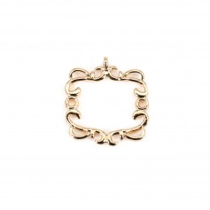 Pendentif ajouré plaqué par "flash" or sur laiton 16x17mm x 4pcs