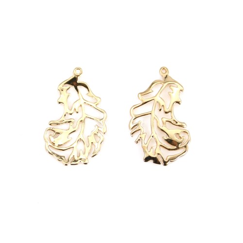 Zebra charm by "flash" gold on brass  8x14mm x 5pcs