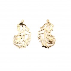 Breloque zebre doré sur laiton 8x14mm x 5pcs