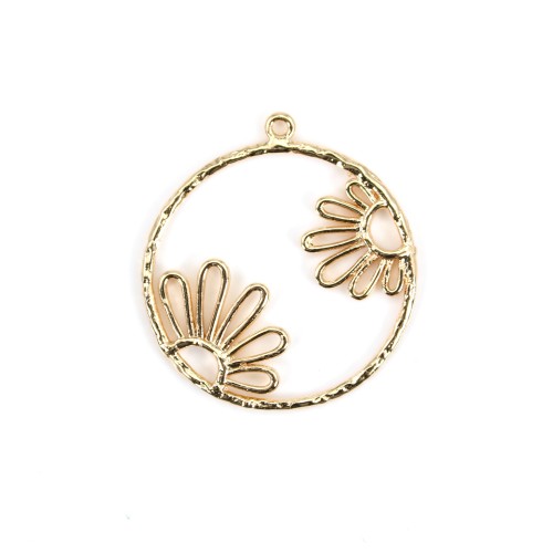 Pendentif doré sur laiton 26.5mm x 2pcs