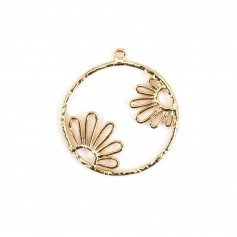 Pendentif doré sur laiton 26.5mm x 2pcs