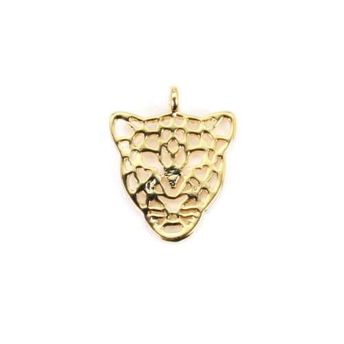 Panther charm by "flash" gold on brass  12x14.5mm x 4pcs