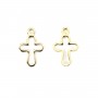 Croix ajourée plaquée par "flash" or sur laiton 8x12mm x 4pcs